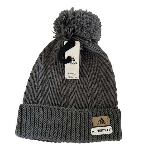 adidas Accessories - Adidas Women's Heather Gray Twilight Ballie Pom Beanie
